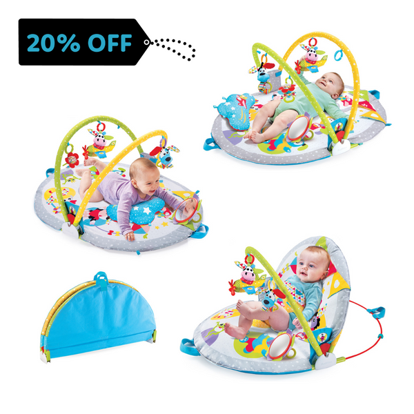 Yookidoo 3 in 1 Lay to Sit Up Playmat Newborns Activity Center